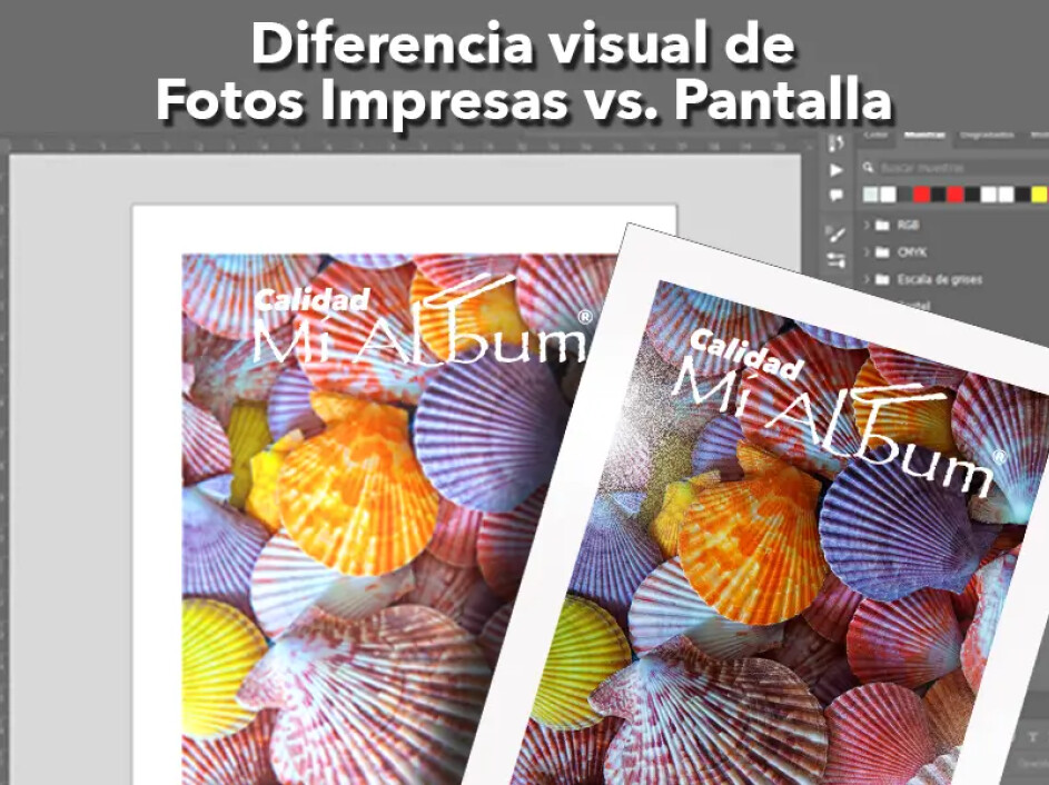 Diferencias de color entre impresión fotográfica y pantalla digital en Mi Album